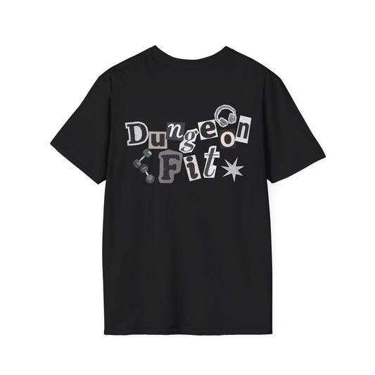 Dungeon Fit Softstyle T-Shirt - Gym Vibes Dumbbells Headphones