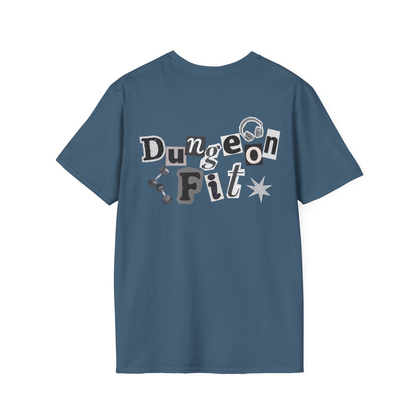 Dungeon Fit Softstyle T-Shirt - Gym Vibes Dumbbells Headphones
